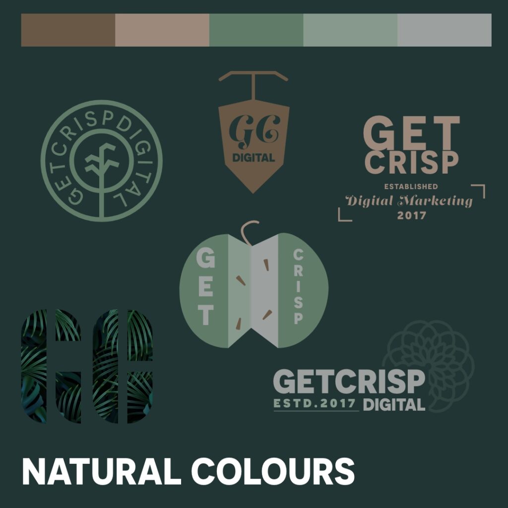 The GetCrisp logo, using natural colours and styles 